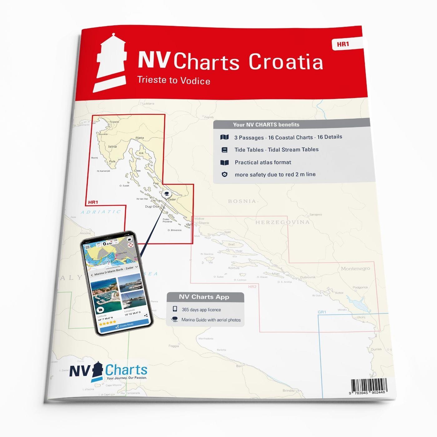 NV Charts Croatia HR 1: Trieste to Vodice