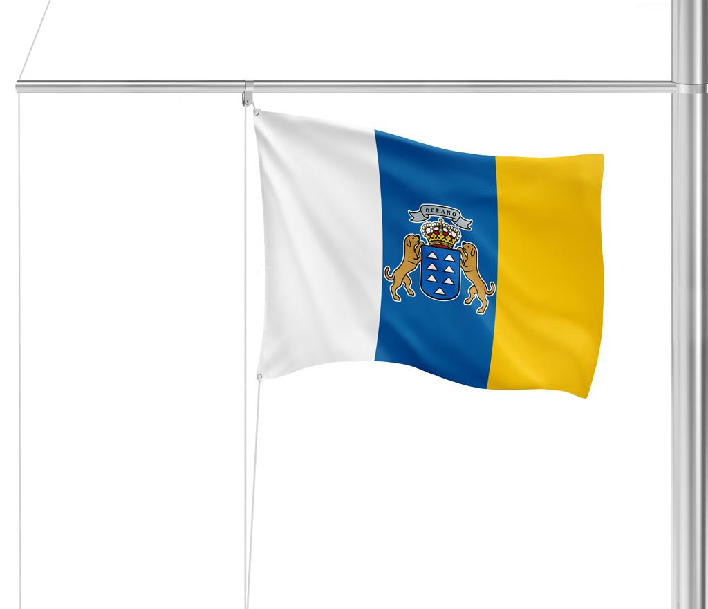 Flagge Kanarische Inseln mit Wappen