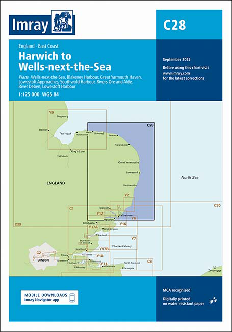 IMRAY CHART C28 Harwich to Wells-next-the-Sea