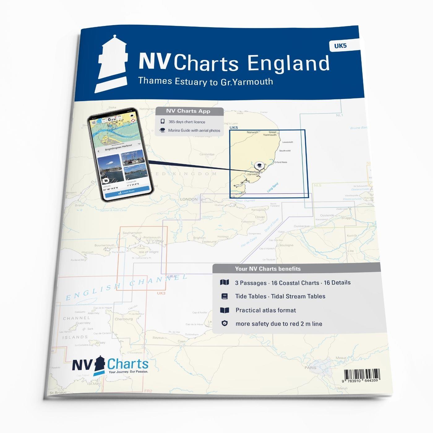 NV Charts England UK5 - Thames Estuary to Great Yarmouth