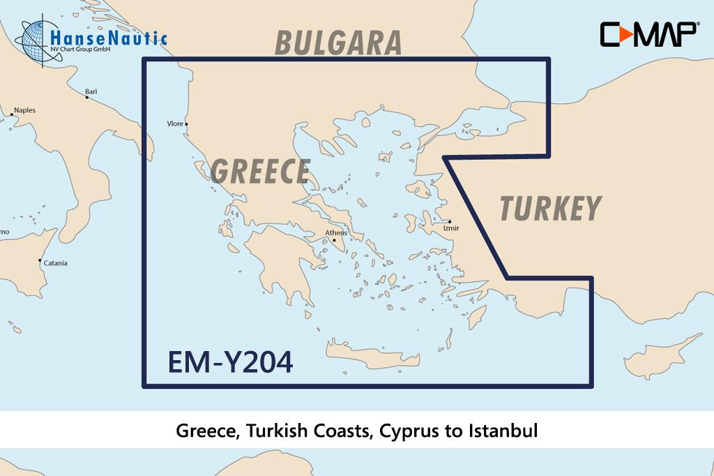 C-MAP Discover Ägäis Griechenland türk. Küsten Kreta bis Istanbul EM-Y204