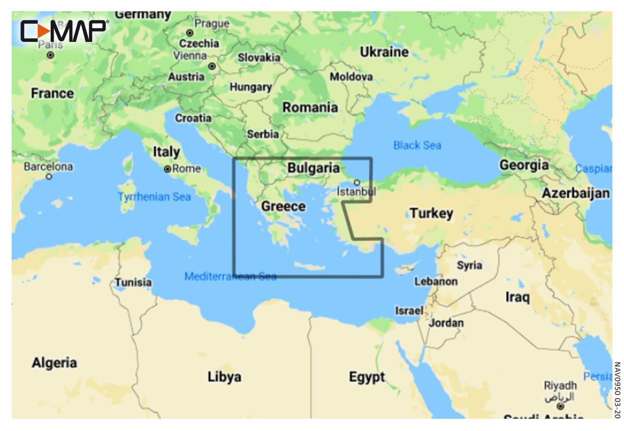 C-MAP Discover Ägäis Griechenland türk. Küsten Kreta bis Istanbul EM-Y204