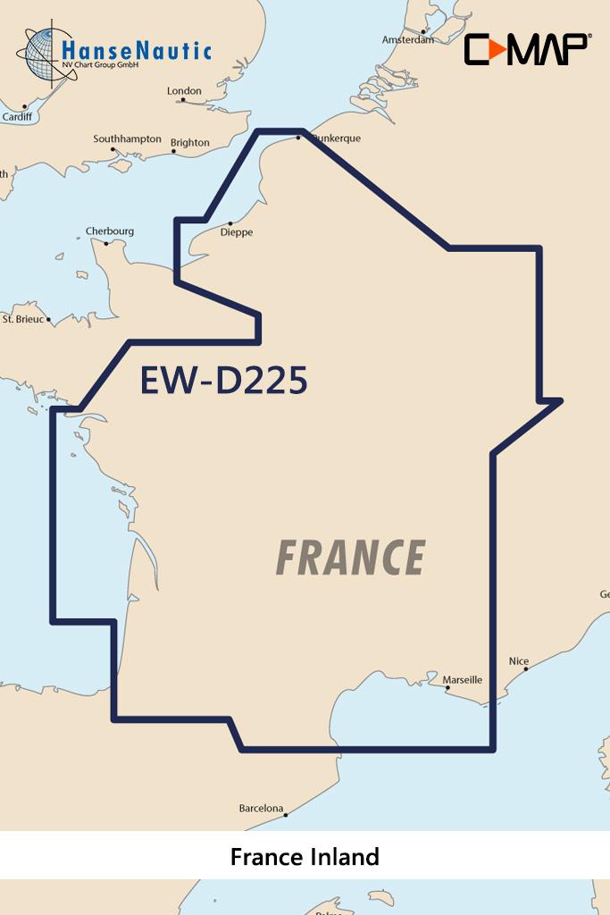 C-MAP 4D MAX+ Wide EW-D225 France Inland