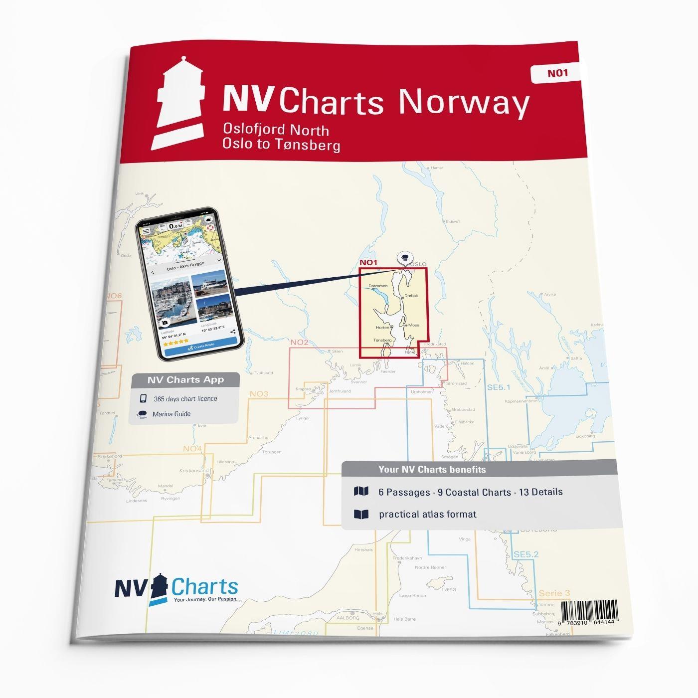 NV Charts Norway NO1 - Oslofjord Nord, Oslo to Tønsberg