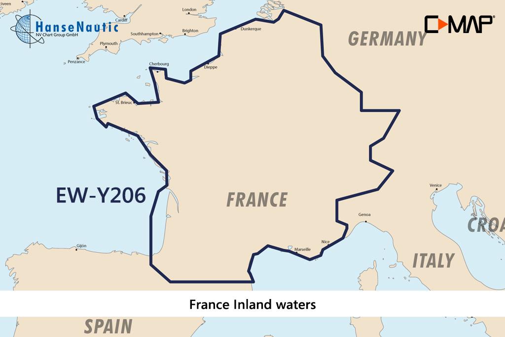 C-MAP Discover Frankreich Binnengewässer französische Kanäle u. Flüsse EW-Y206