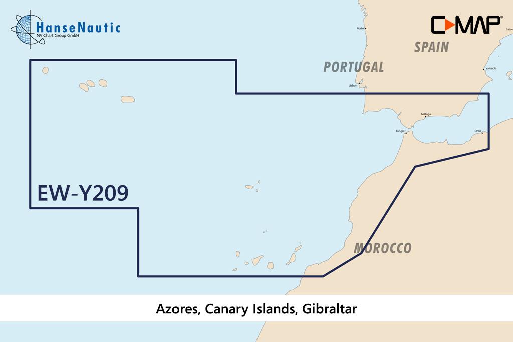 C-MAP Discover Azoren Kanarische Inseln Gibraltar EW-Y209