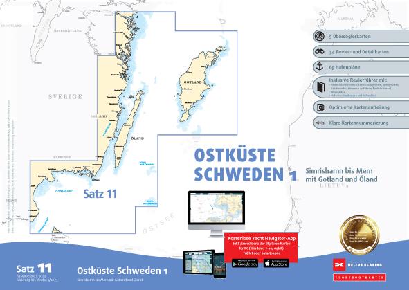 Delius Klasing  Sportbootkarten Satz 11: Ostküste Schweden 1