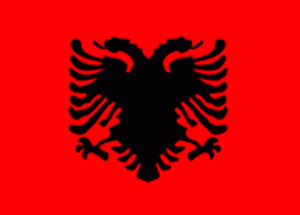 Gastland Vlag Albanië 30X45cm - Glanzend Polyester