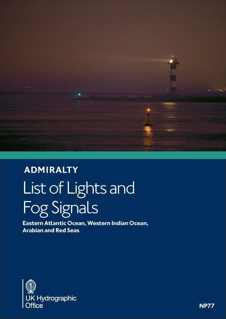 ADMIRALTY NP77 Lights List Vol D - E Atlantic W Indian Ocean Arabian & Red Seas