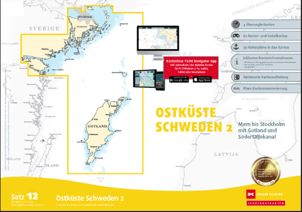 Delius Klasing Sportbootkarten Satz 12: Ostküste Schweden 2