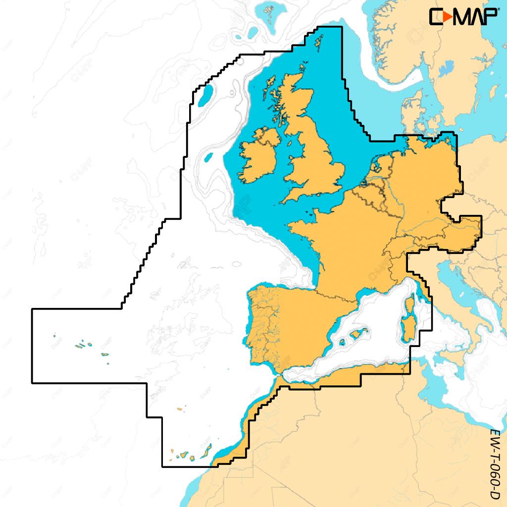 C-MAP Discover X Westeuropa (Atlantikküste v. Elbe bis Kanaren u. westl. Mittelmeer) EW-T-060