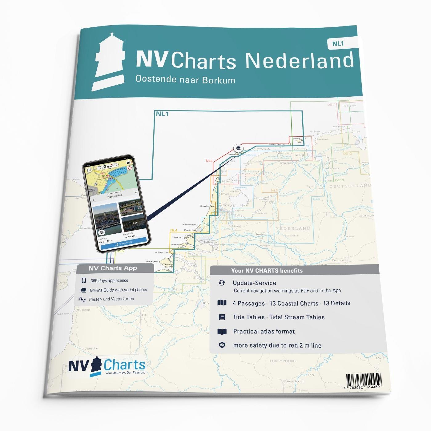 NV Charts Nederland NL1 - Borkum naar Oostende