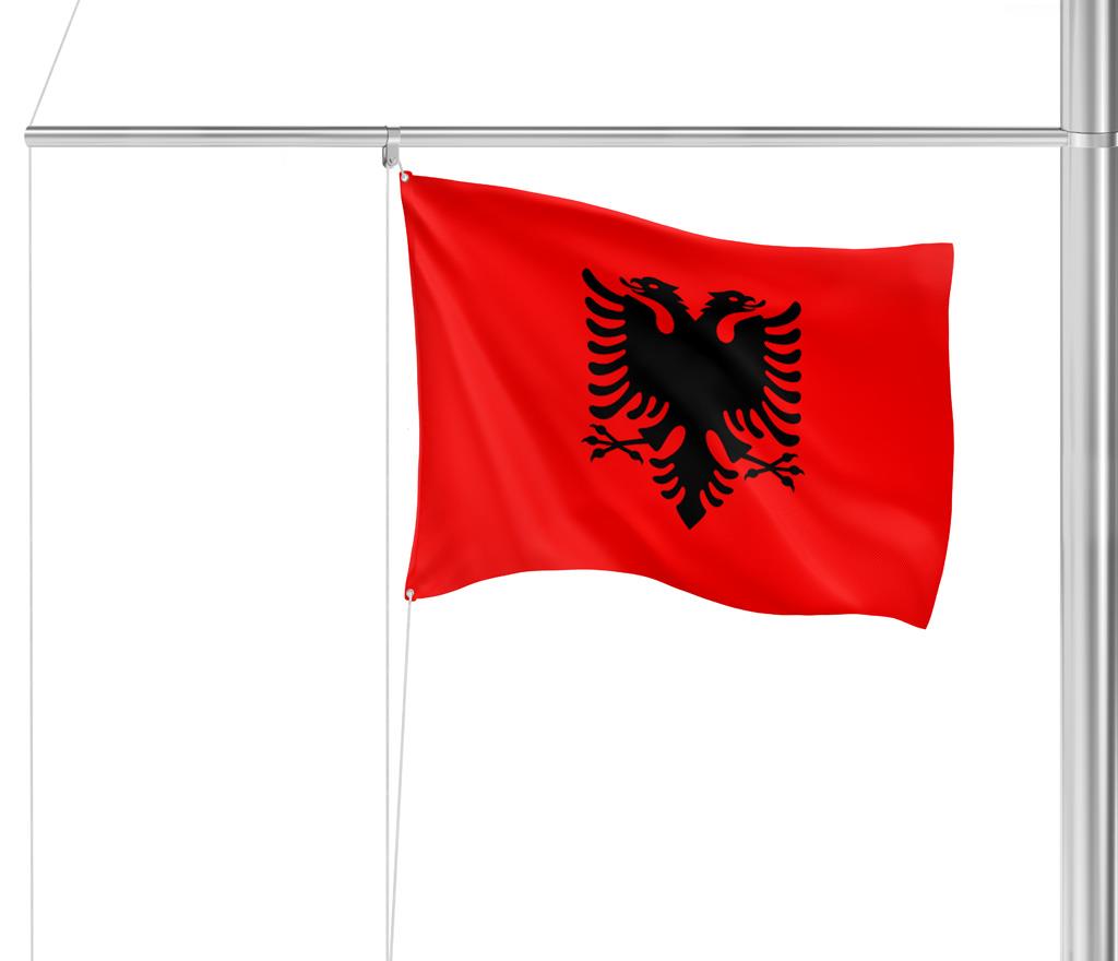 Gastlandvlag Albanië 20X30cm - Glanzend Polyester