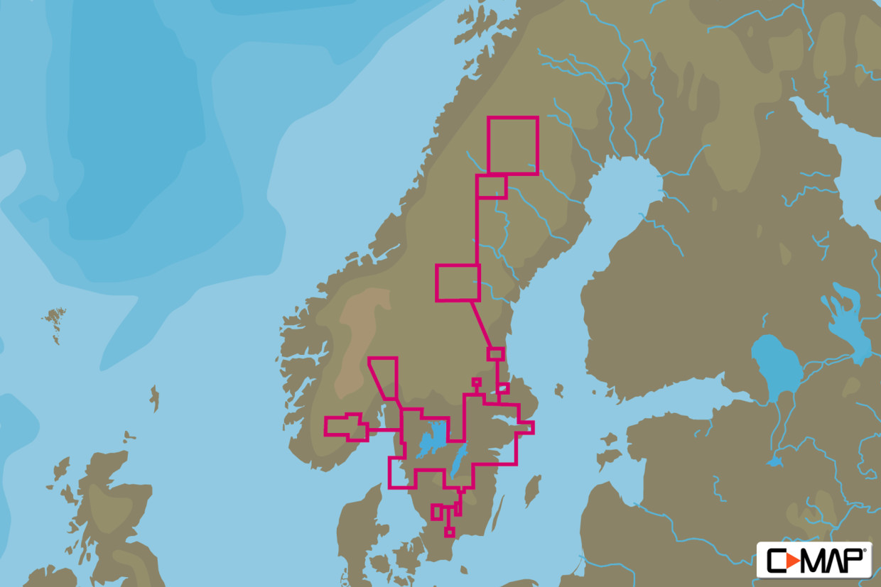 C-MAP 4D MAX+ Wide EN-D590 Scandinavia Inland Waters